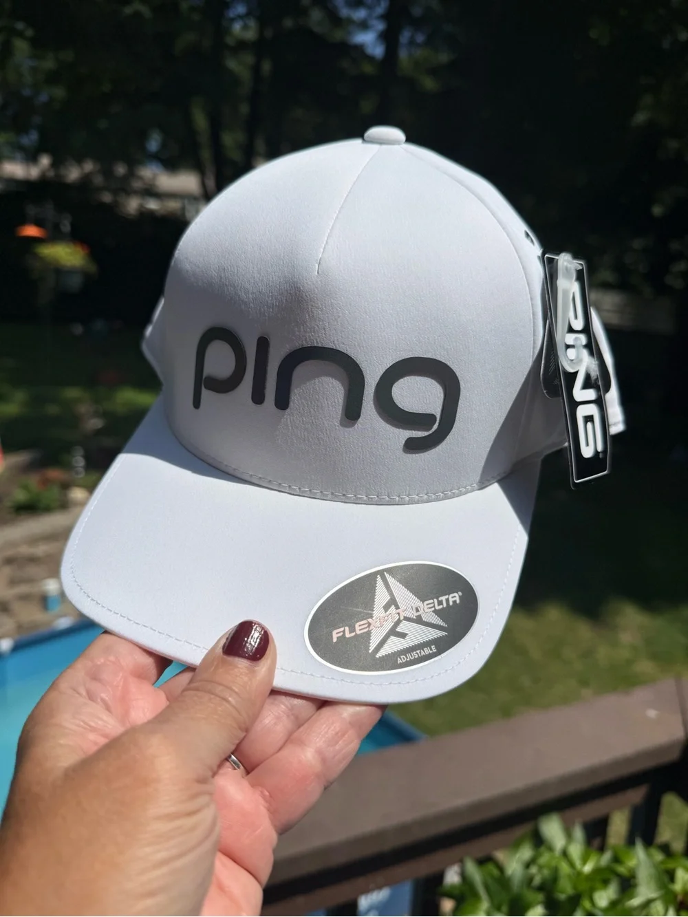 NEW Ping Golf Hat Women's FlexFit Delta White Adjustable Structured Fit